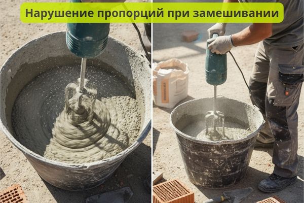 Нарушение пропорций при замешивании фото